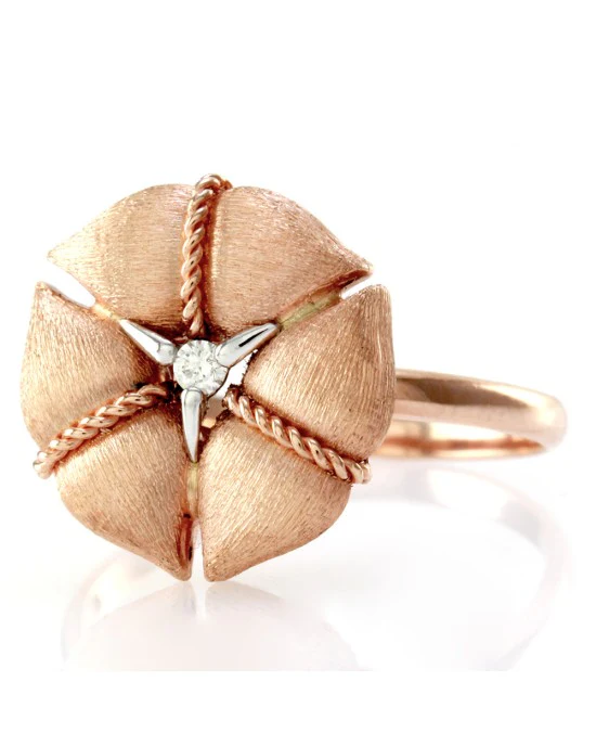 Nanis Amarcord Collection Diamond Solitaire Flower Ring - Image 3