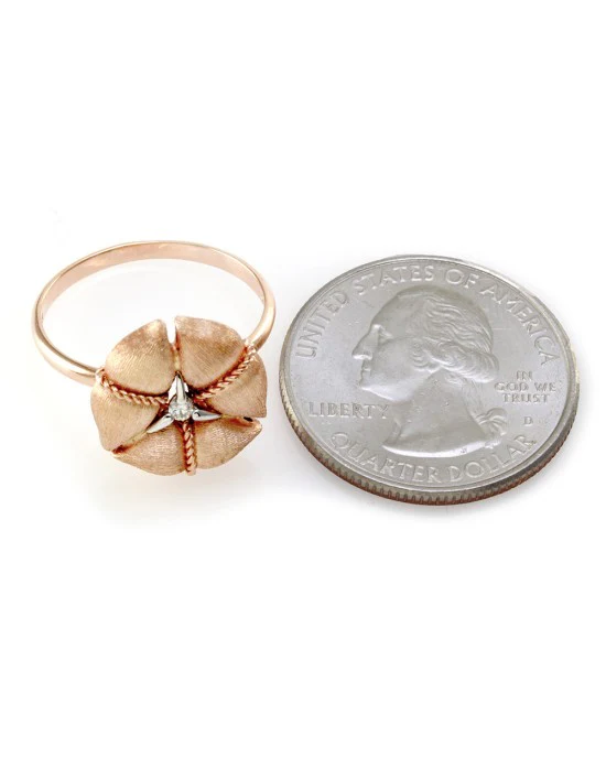 Nanis Amarcord Collection Diamond Solitaire Flower Ring - Image 7
