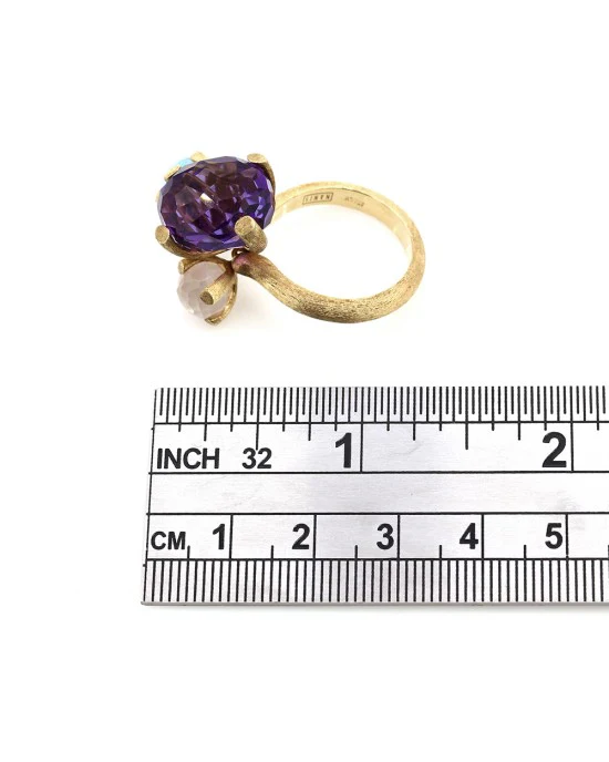 Nanis Bon Bon Quartz and Topaz Ring in 18K Yellow Gold - Image 3