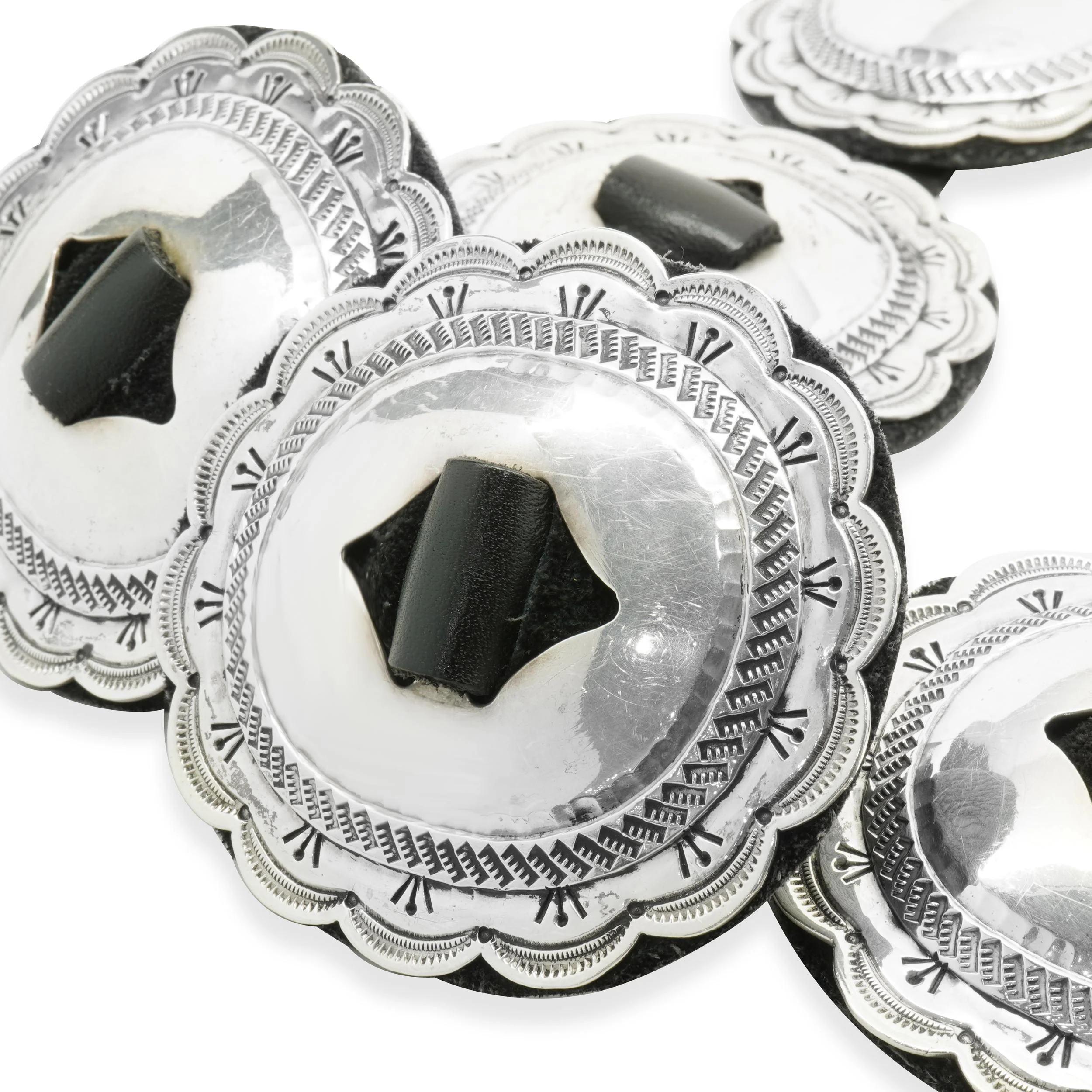 Native American Navajo John B. Begay jr. Sterling Silver 9 Concho Belt - Image 3