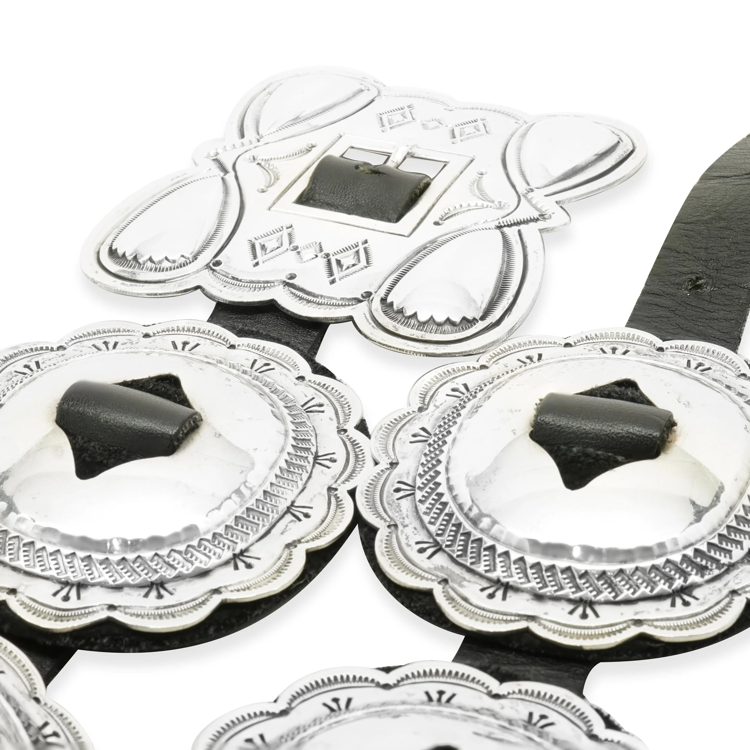 Native American Navajo John B. Begay jr. Sterling Silver 9 Concho Belt - Image 4