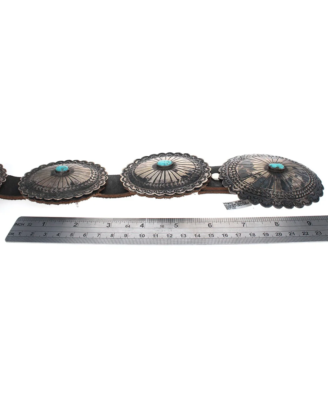 Navajo Arnold Goodluck Sterling Silver & Turquoise Concho Belt - Image 3