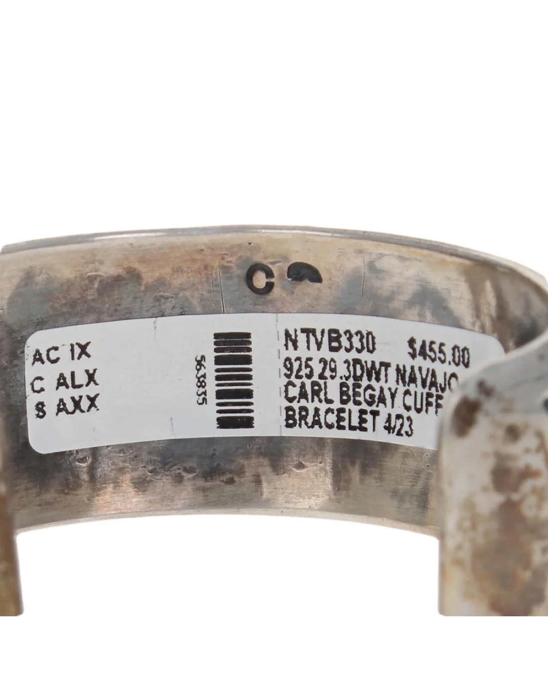 Navajo Carlb Begay Sterling Silver Cuff Bracelet - Image 3