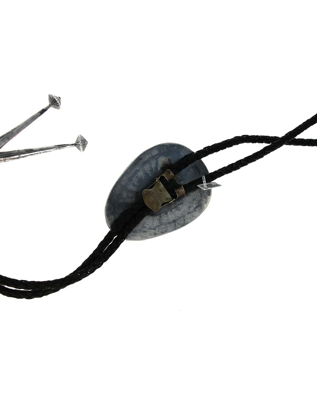 Navajo Charlie Mike Yazzie Sterling Silver & Turquoise Bolo Tie - Image 2