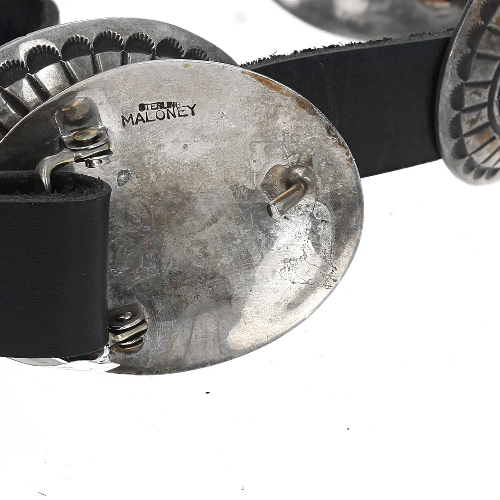 Navajo Freddie Maloney Sterling Silver  Concho Belt - Image 2