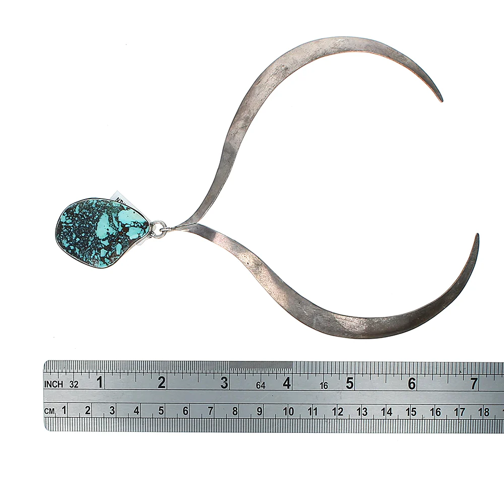 Navajo Jack Sampson Sterling Silver & Turquoise Cuff/Collar Necklace - Image 3