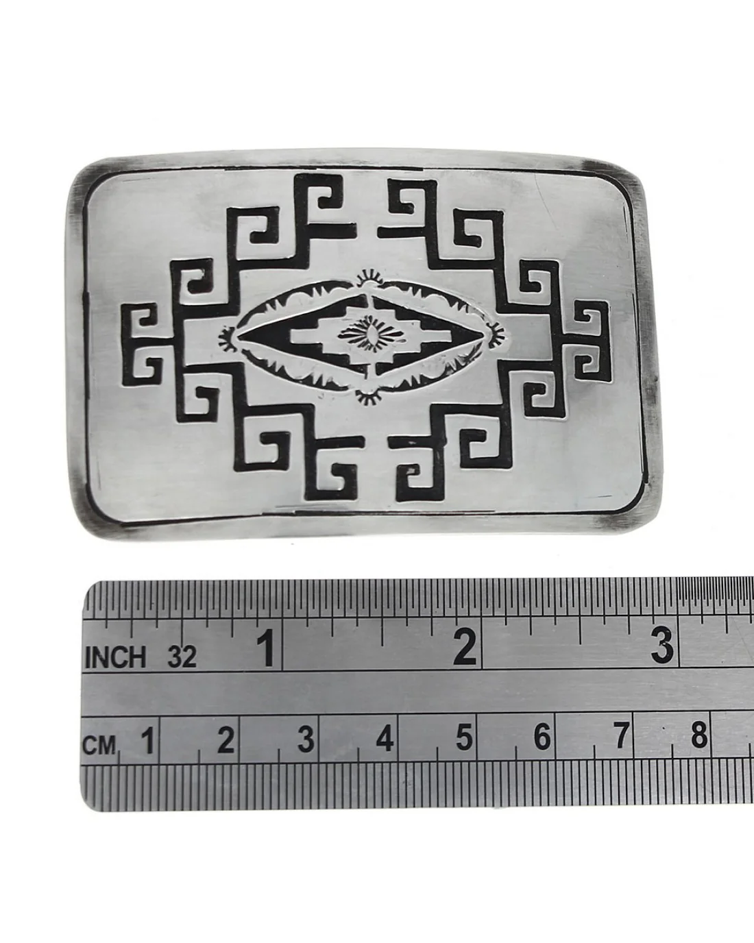 Navajo Kee Brown Sterling Silver Overlay Buckle - Image 3
