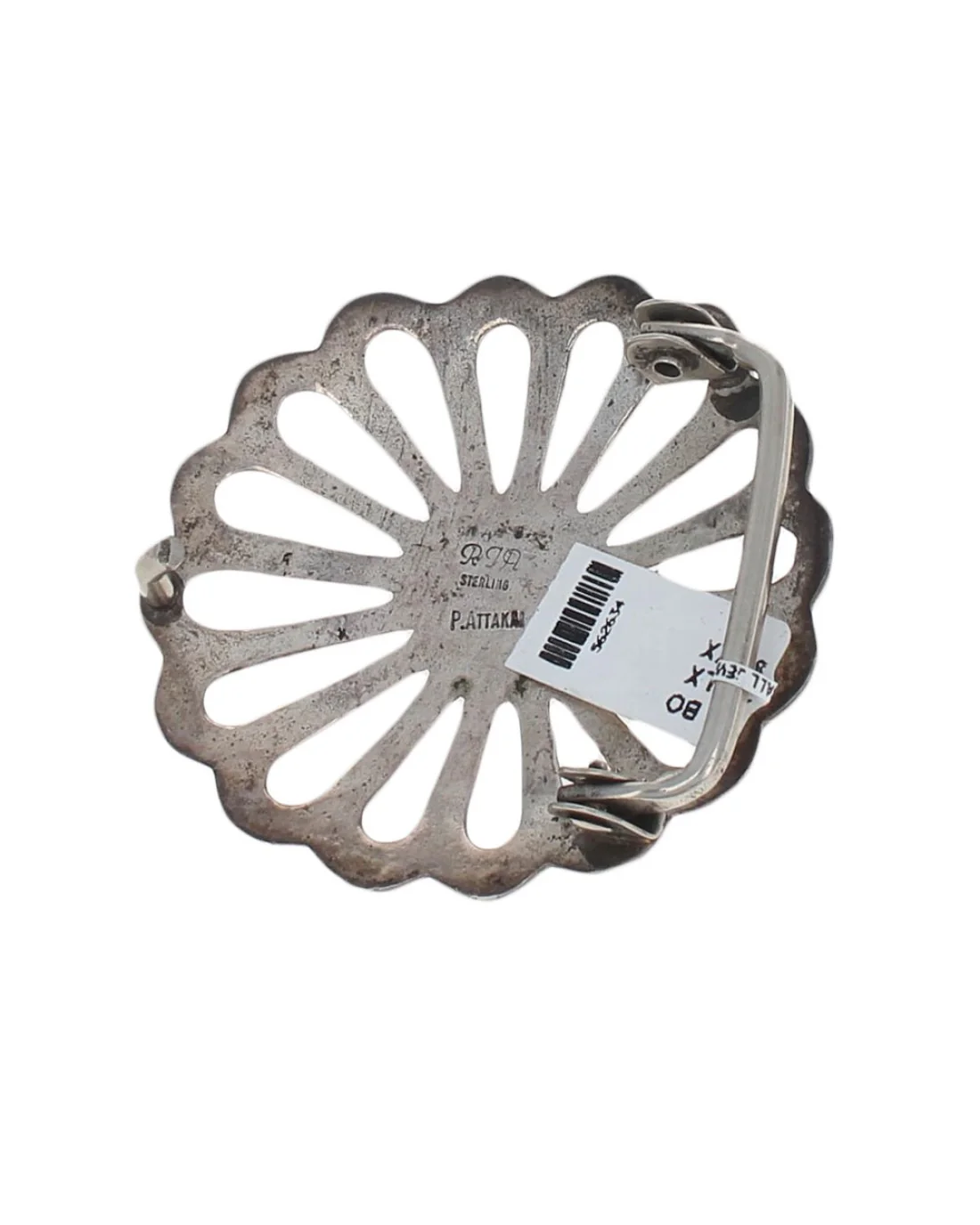 Navajo P. Attakai Sterling Silver & Turquoise Buckle - Image 2