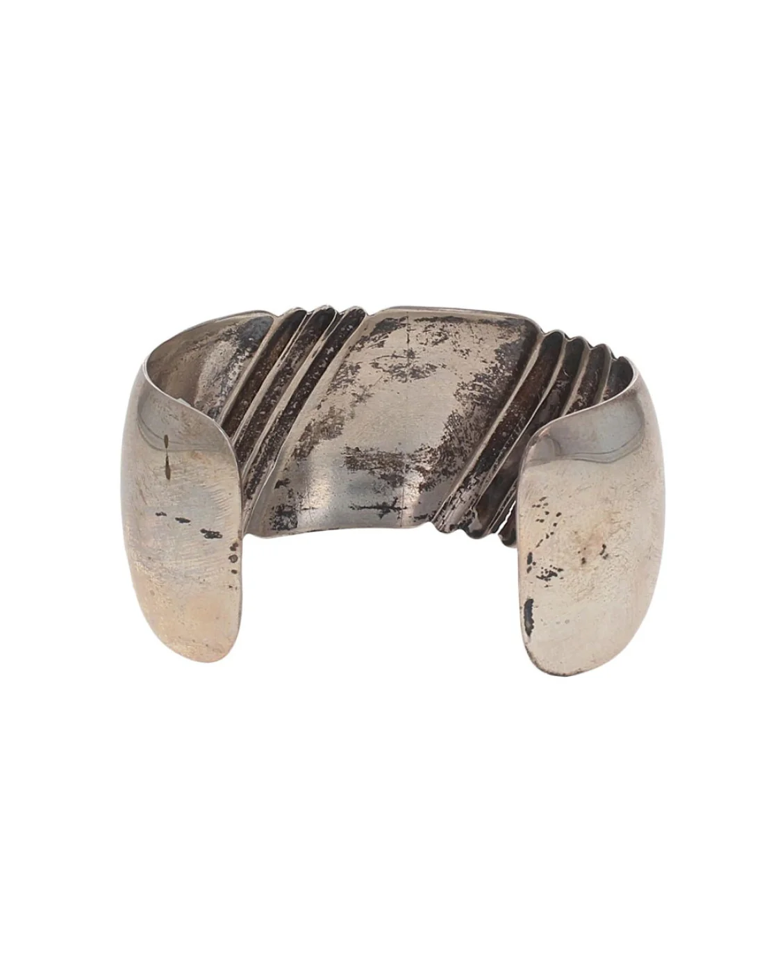 Navajo Signed EP Sterling Silver Cuff Bracelet - Image 3