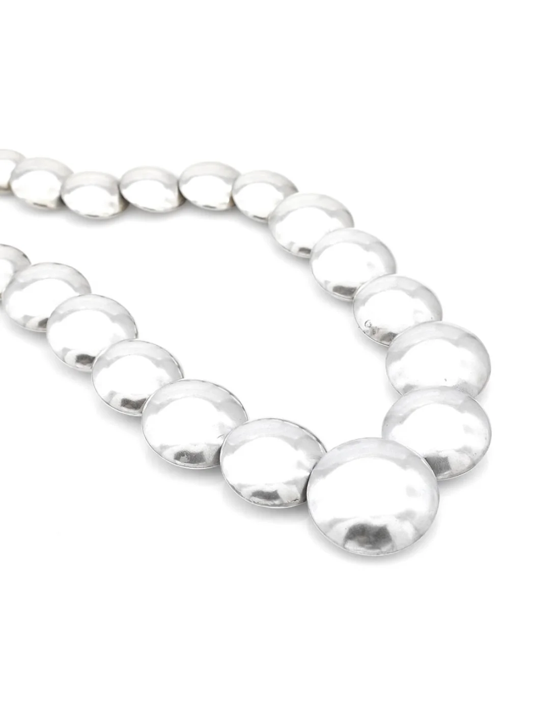 Navajo Signed SW Sterling Silver Bead Necklace - Image 2