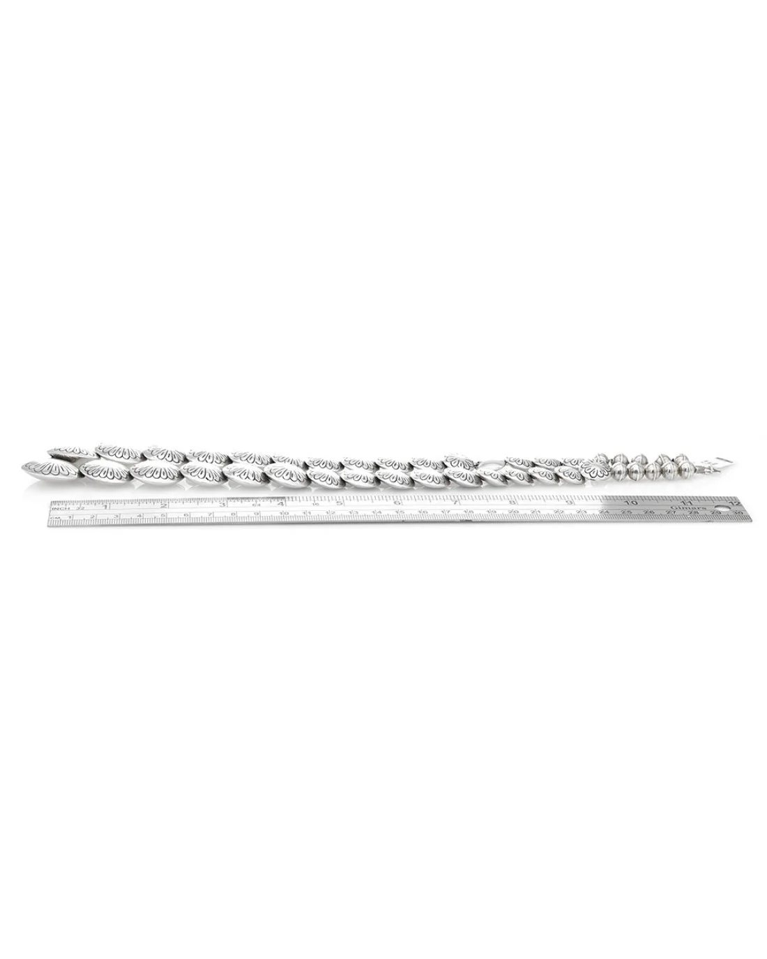 Navajo Signed SW Sterling Silver Bead Necklace - Image 3