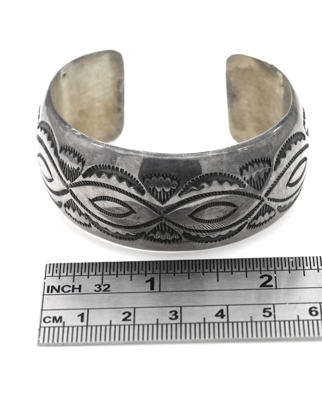Navajo Stamped Sterling Silver Cuff Bracelet - Image 3