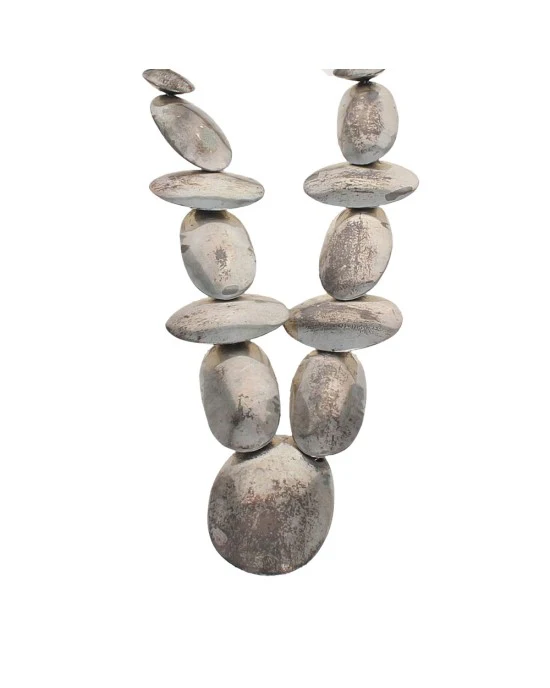 Navajo Stamped Sterling Silver Saucer Bead Necklace - Image 3