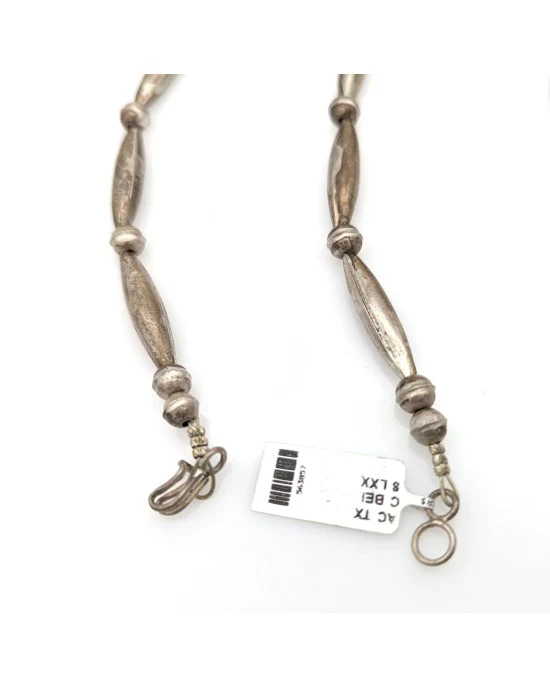 Navajo Sterling Silver Bead & Turquoise Necklace - Image 3