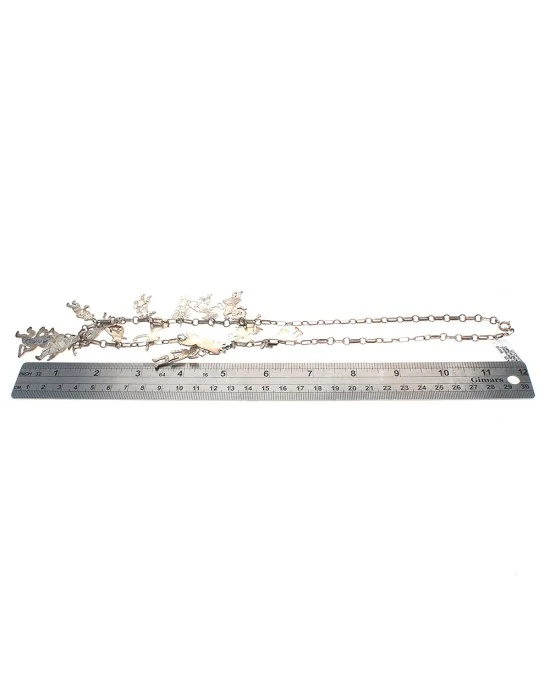 Navajo Sterling Silver Dancing Kachinas Necklace - Image 4