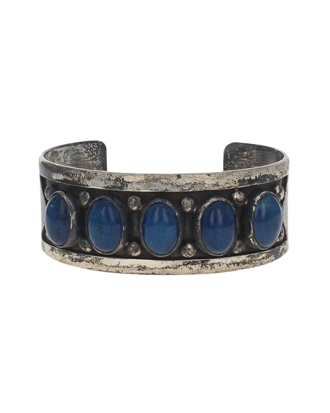 Navajo Sterling Silver & Lapis Lazuli Cuff Bracelet - Image 2