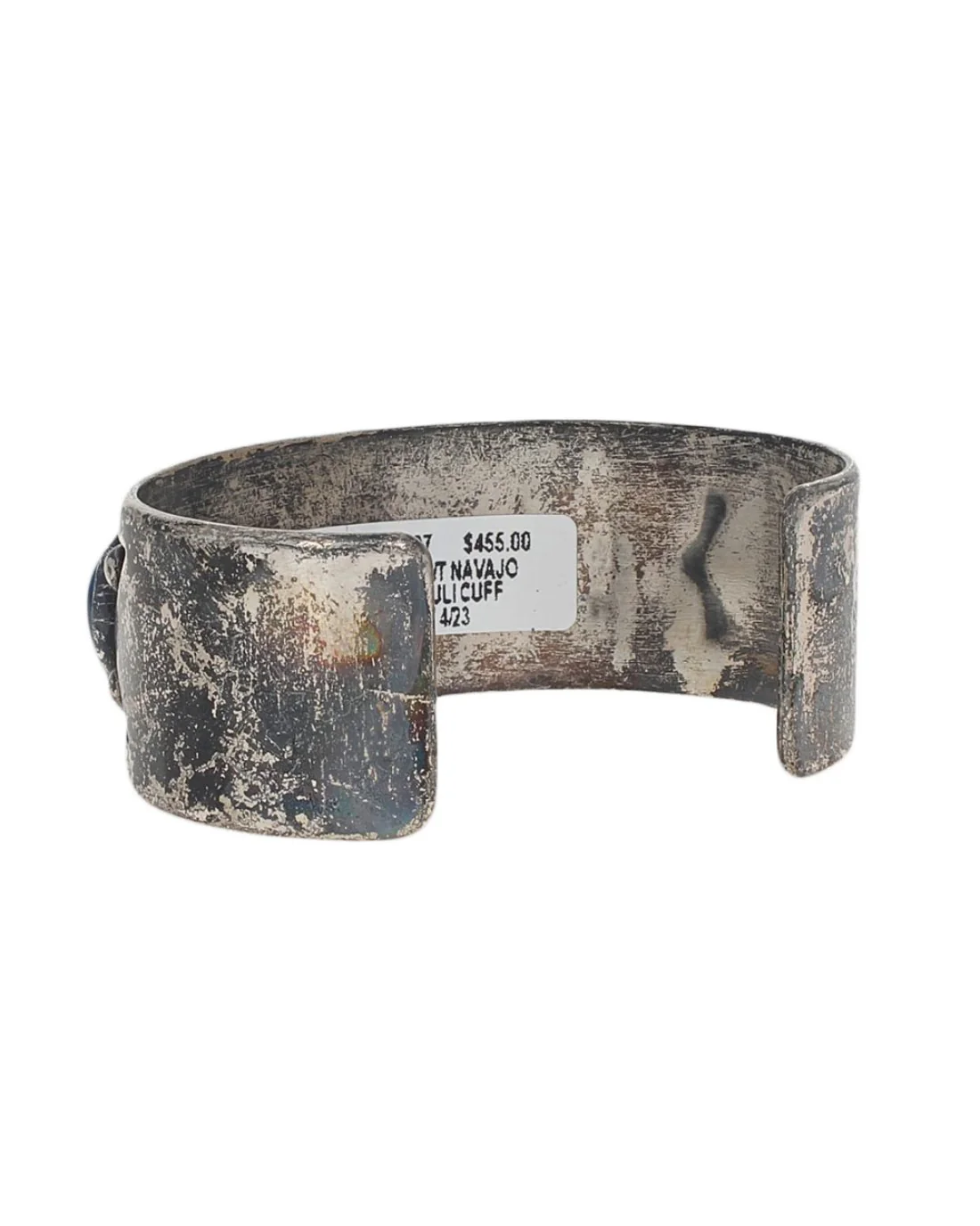 Navajo Sterling Silver & Lapis Lazuli Cuff Bracelet - Image 3