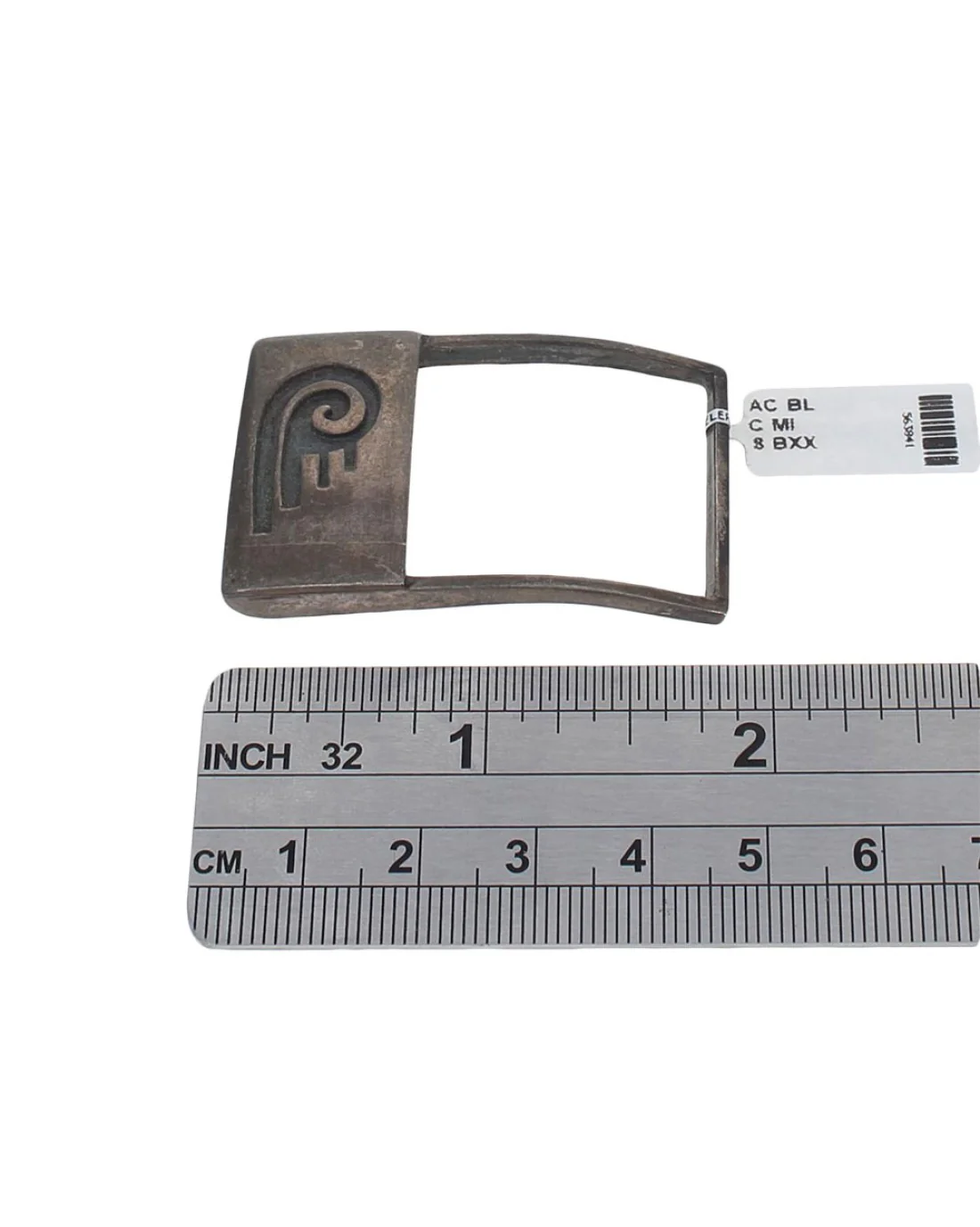 Navajo Sterling Silver Overlay Buckle - Image 3
