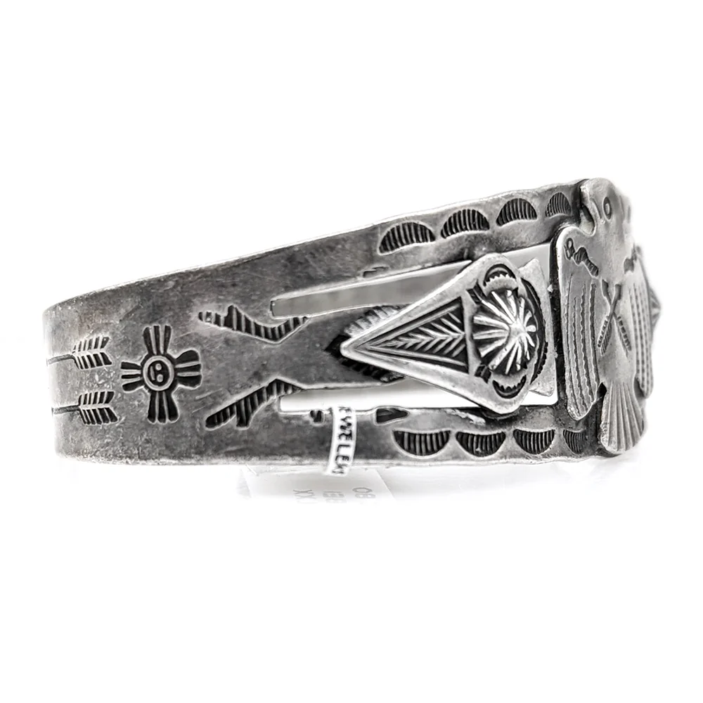 Navajo Sterling Silver Thunderbird Cuff Bracelet - Image 2