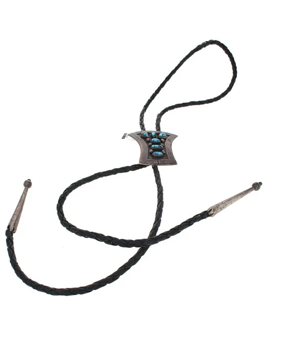 Navajo Sterling Silver & Turquoise Bolo Tie