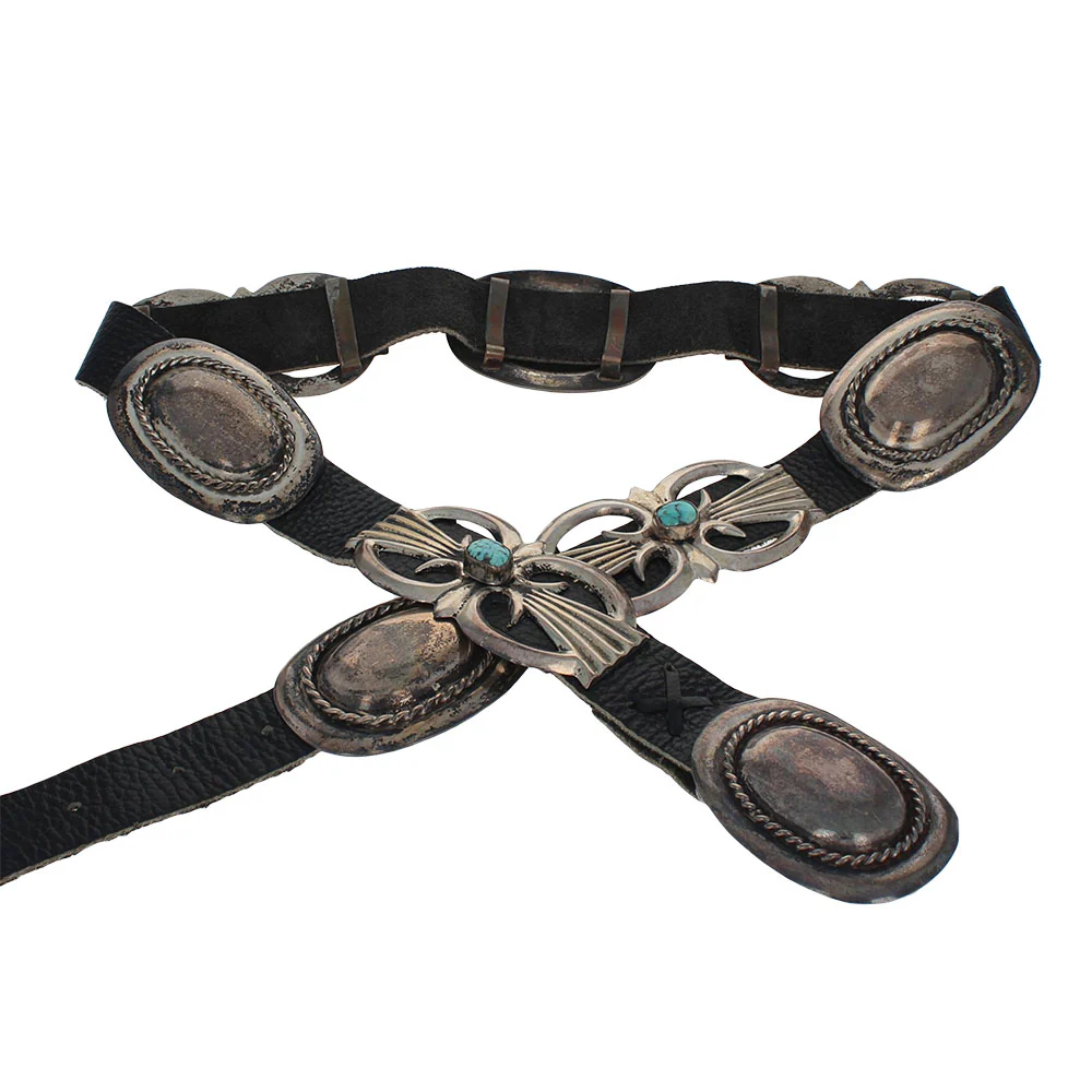 Navajo Sterling Silver & Turquoise Concho Belt