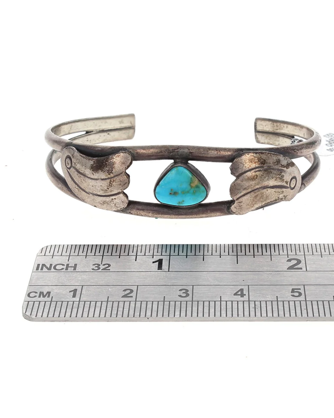 Navajo Sterling Silver & Turquoise Cuff Bracelet - Image 3