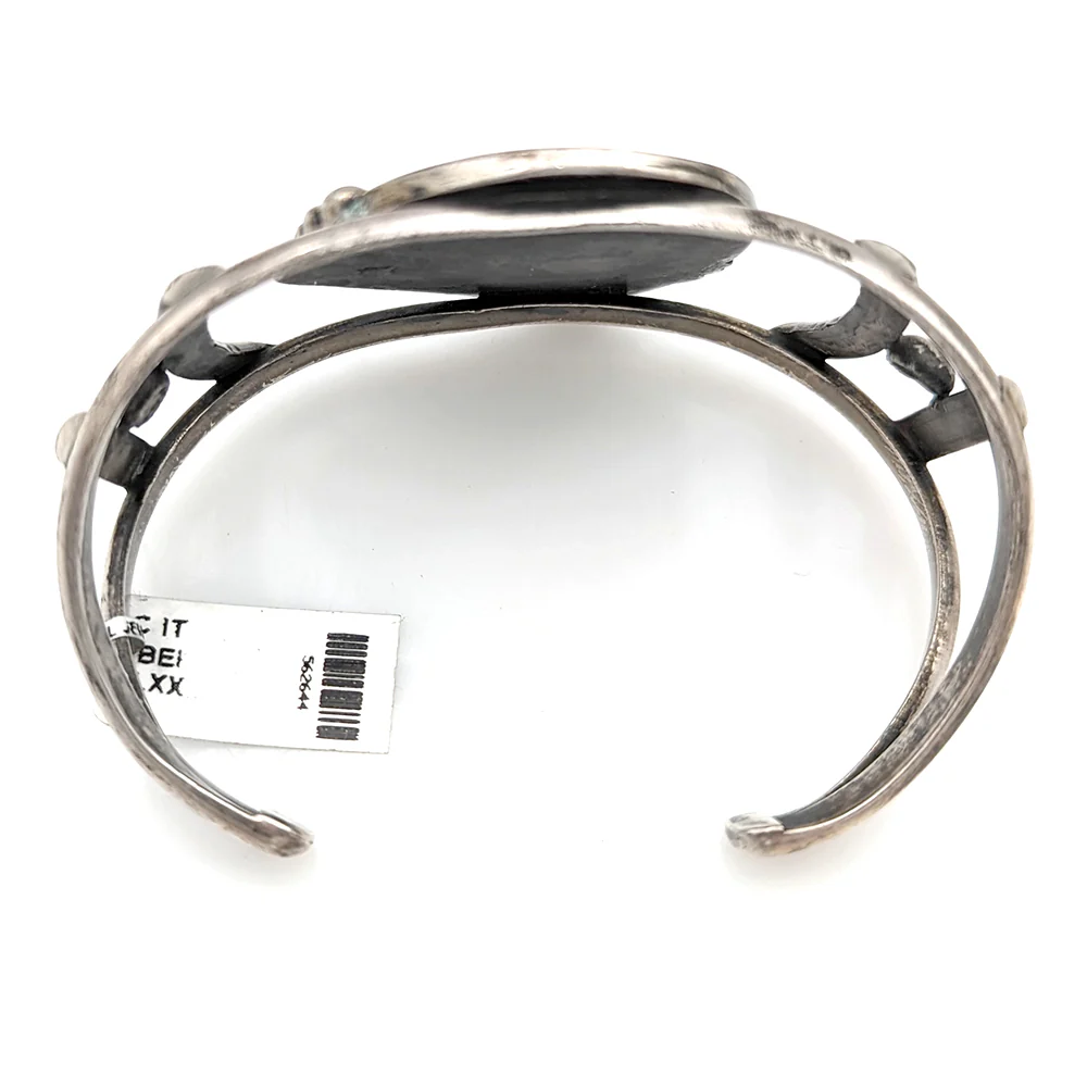 Navajo Sterling Silver & Turquoise Cuff Bracelet - Image 3