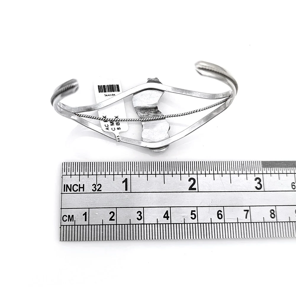 Navajo Sterling Silver & Turquoise Cuff Bracelet - Image 4