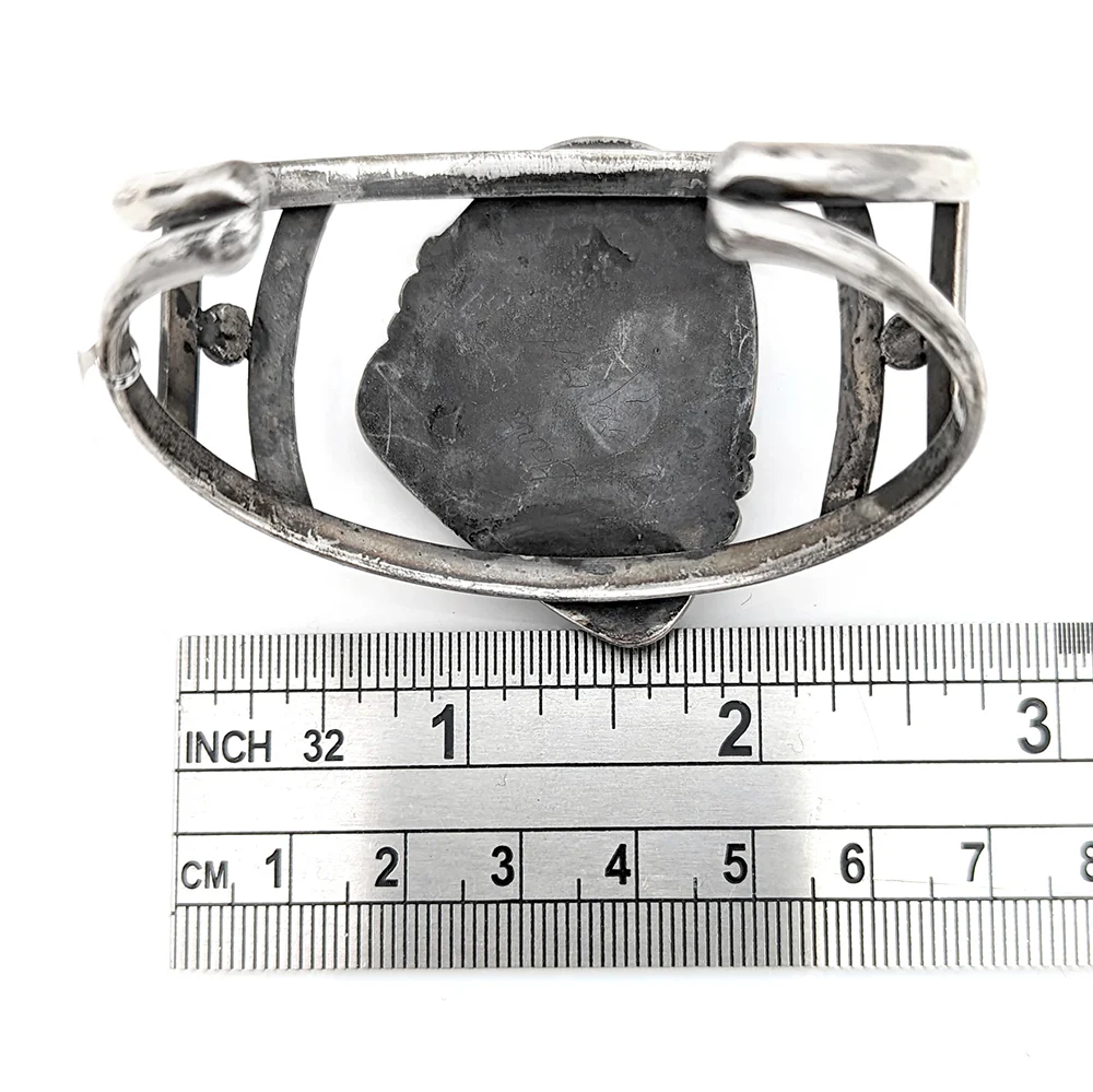 Navajo Sterling Silver & Turquoise Cuff Bracelet - Image 4