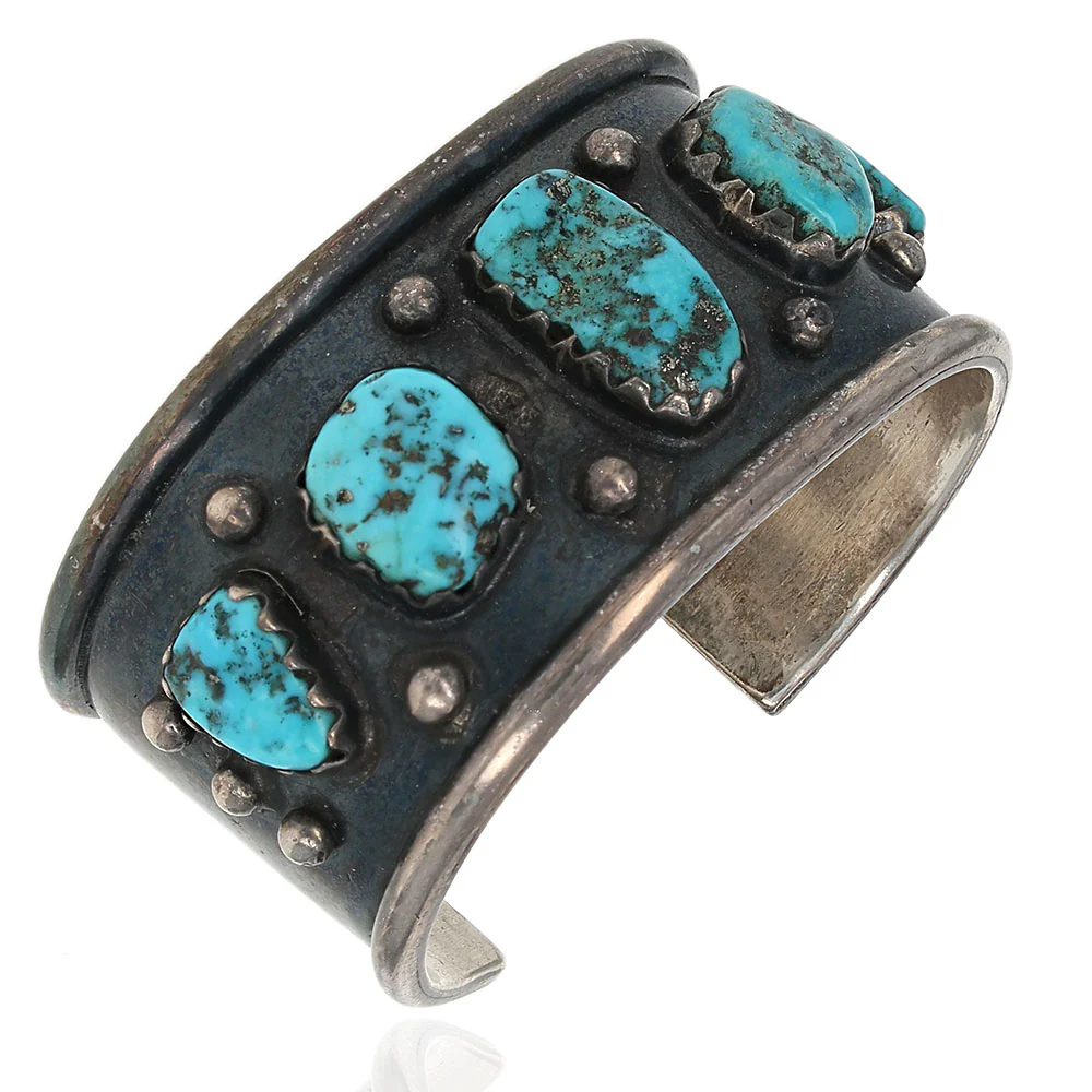 Navajo Sterling Silver & Turquoise Cuff Bracelet