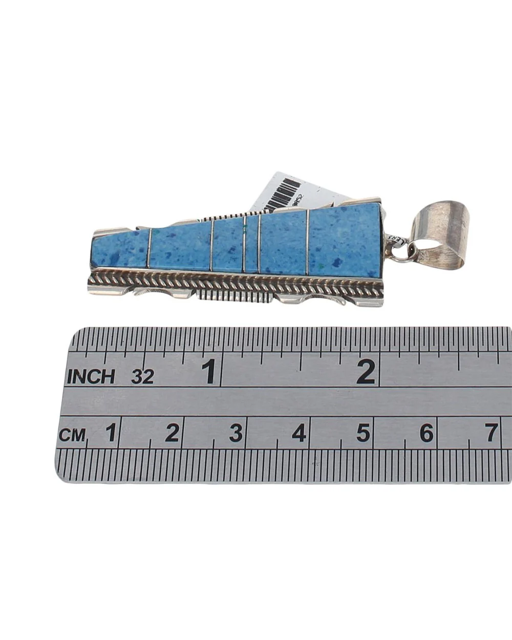 Navajo Steve Francisco Sterling Silver Denim Lapis Pendant - Image 3