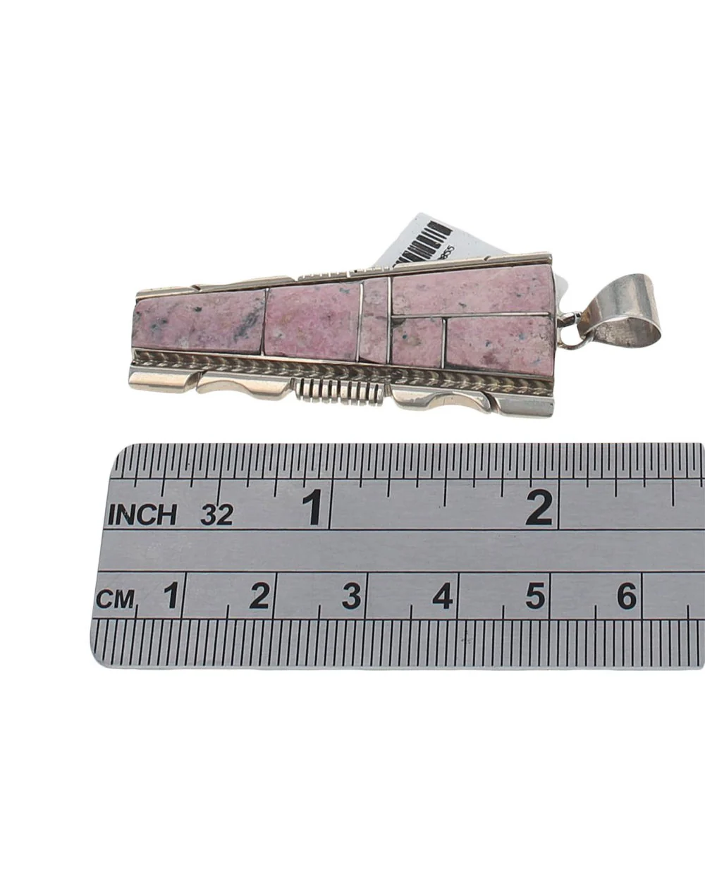 Navajo Steve Francisco Sterling Silver Rhodonite Pendant - Image 3