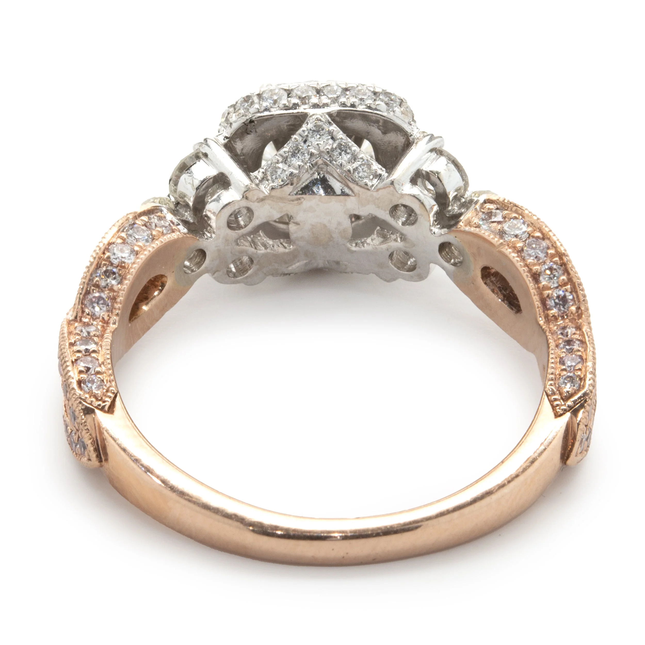 Neil Lane 14 Karat White and Rose Gold Round Brilliant Cut Diamond Engagement Ring - Image 3
