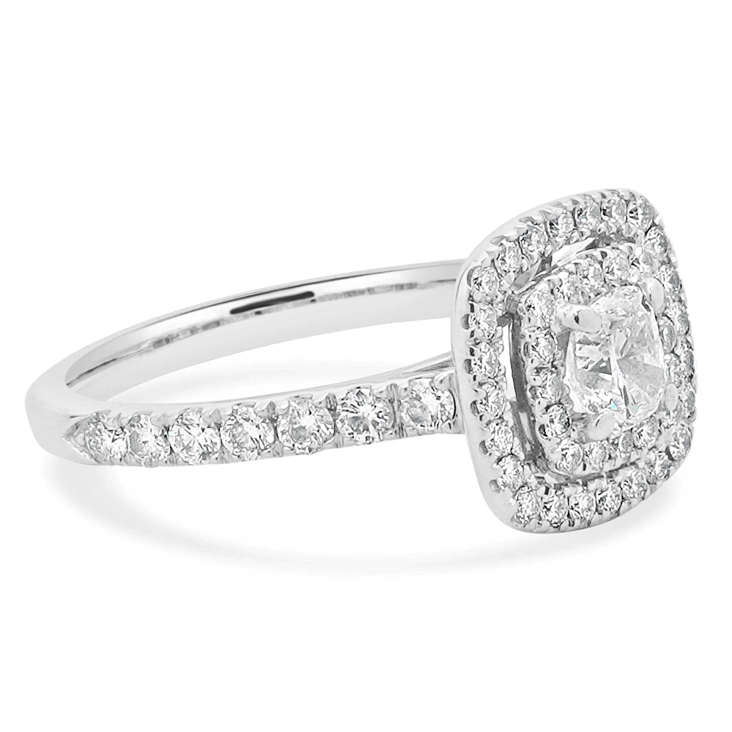 Neil Lane 14 Karat White Gold Cushion Cut Diamond Engagement Ring - Image 2