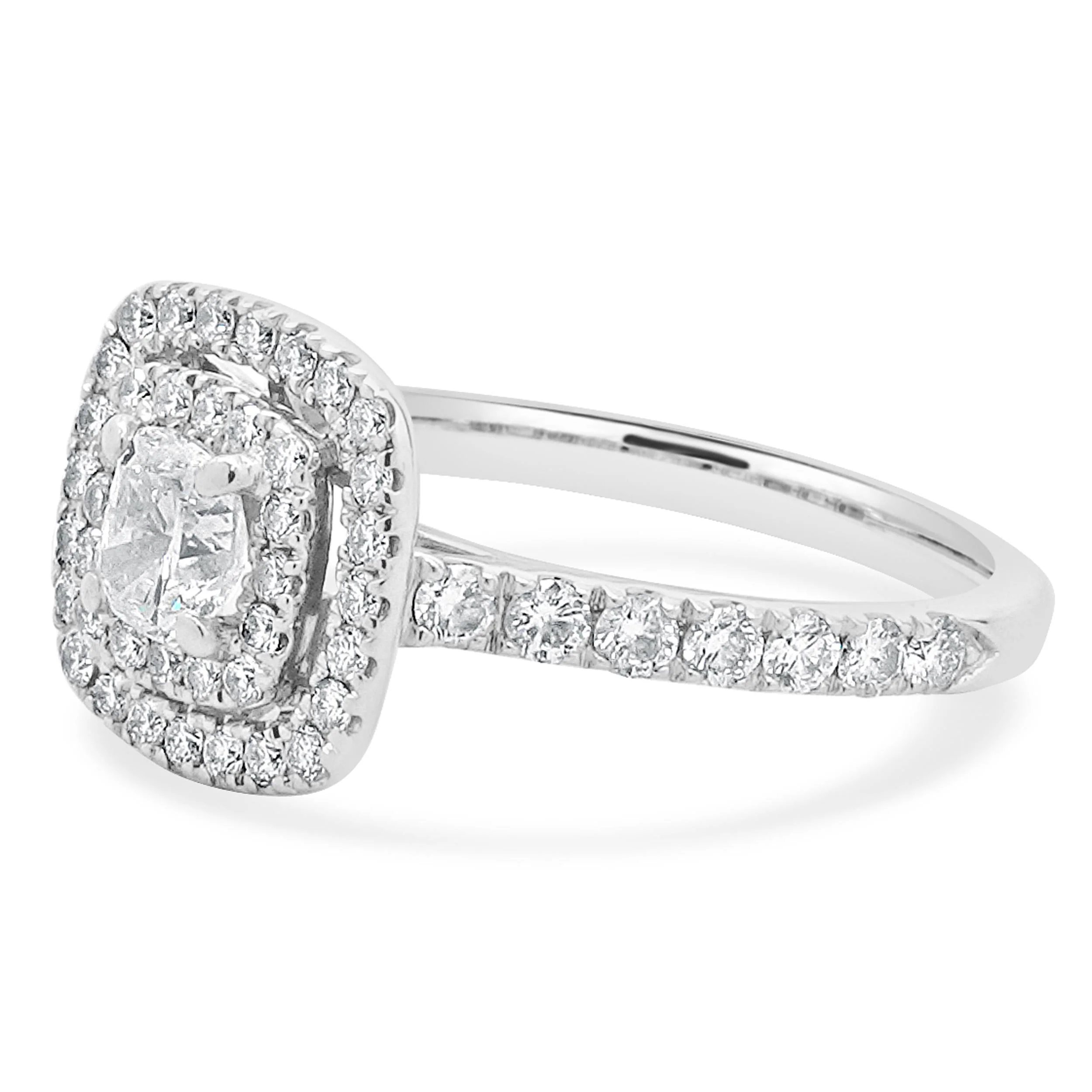 Neil Lane 14 Karat White Gold Cushion Cut Diamond Engagement Ring - Image 3