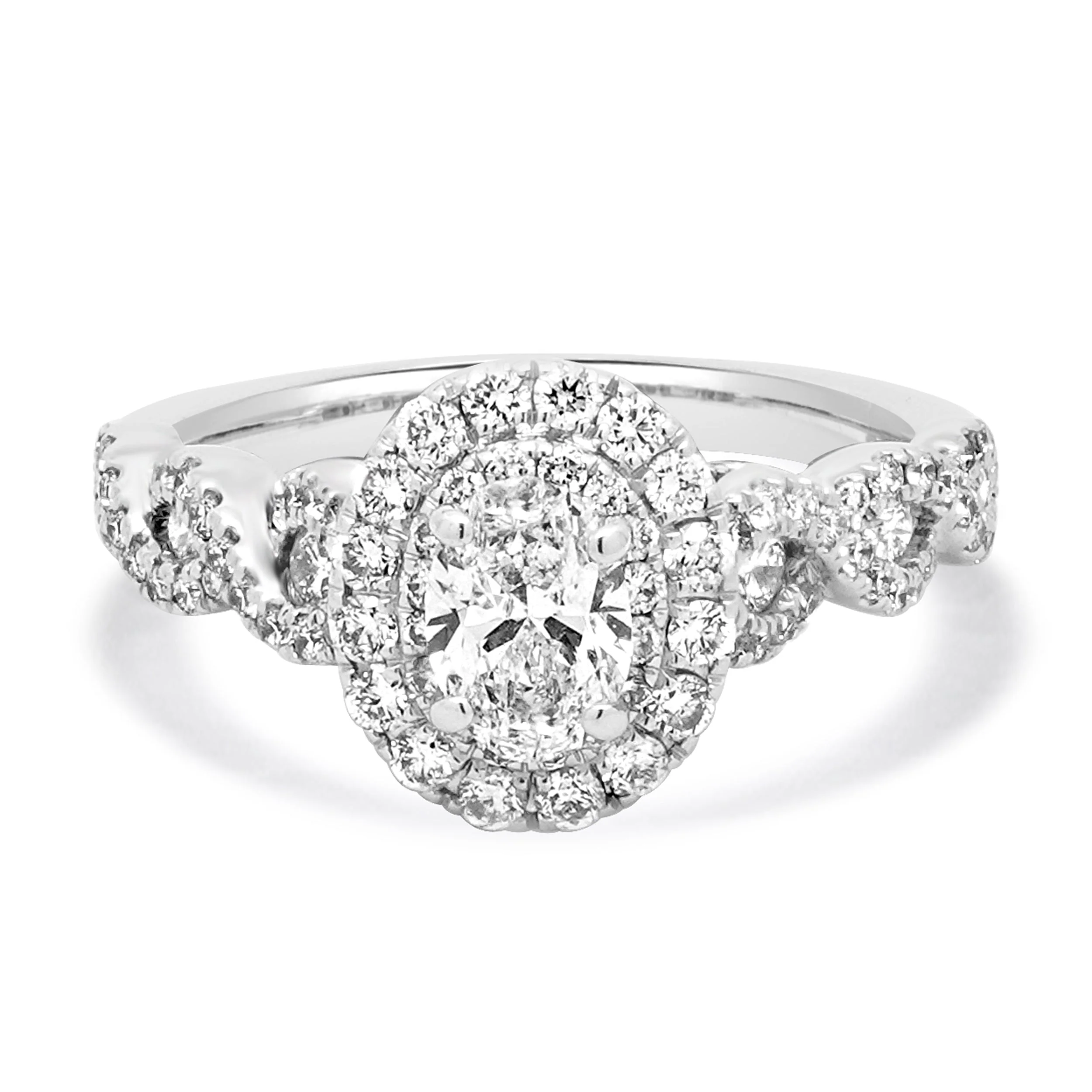 Neil Lane 14 Karat White Gold Oval Diamond Engagement Ring
