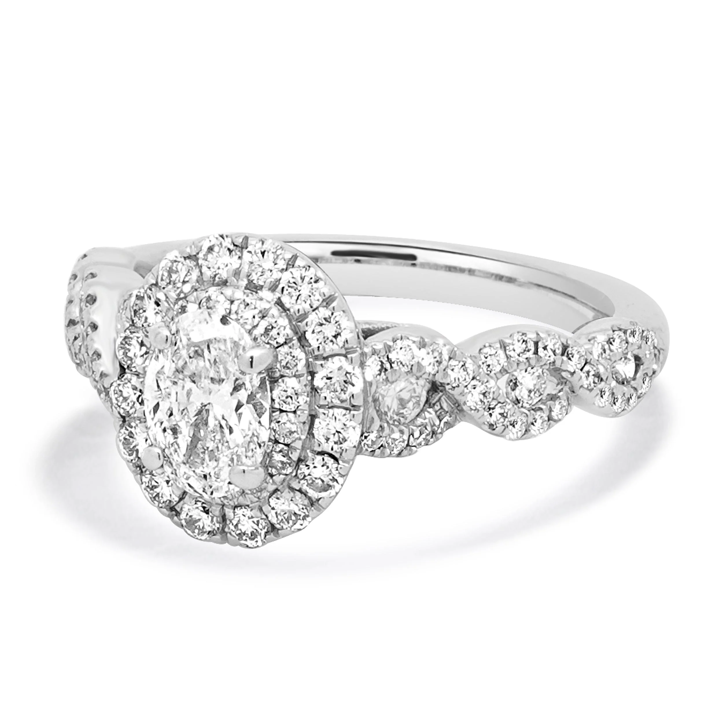 Neil Lane 14 Karat White Gold Oval Diamond Engagement Ring - Image 2