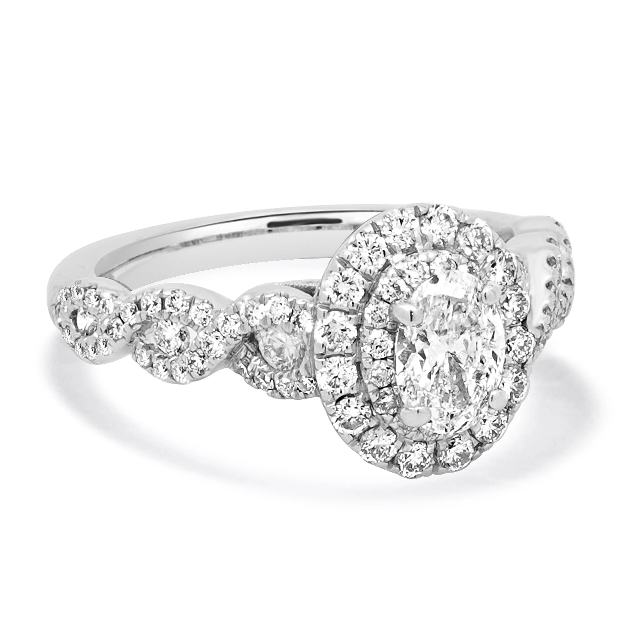 Neil Lane 14 Karat White Gold Oval Diamond Engagement Ring - Image 4