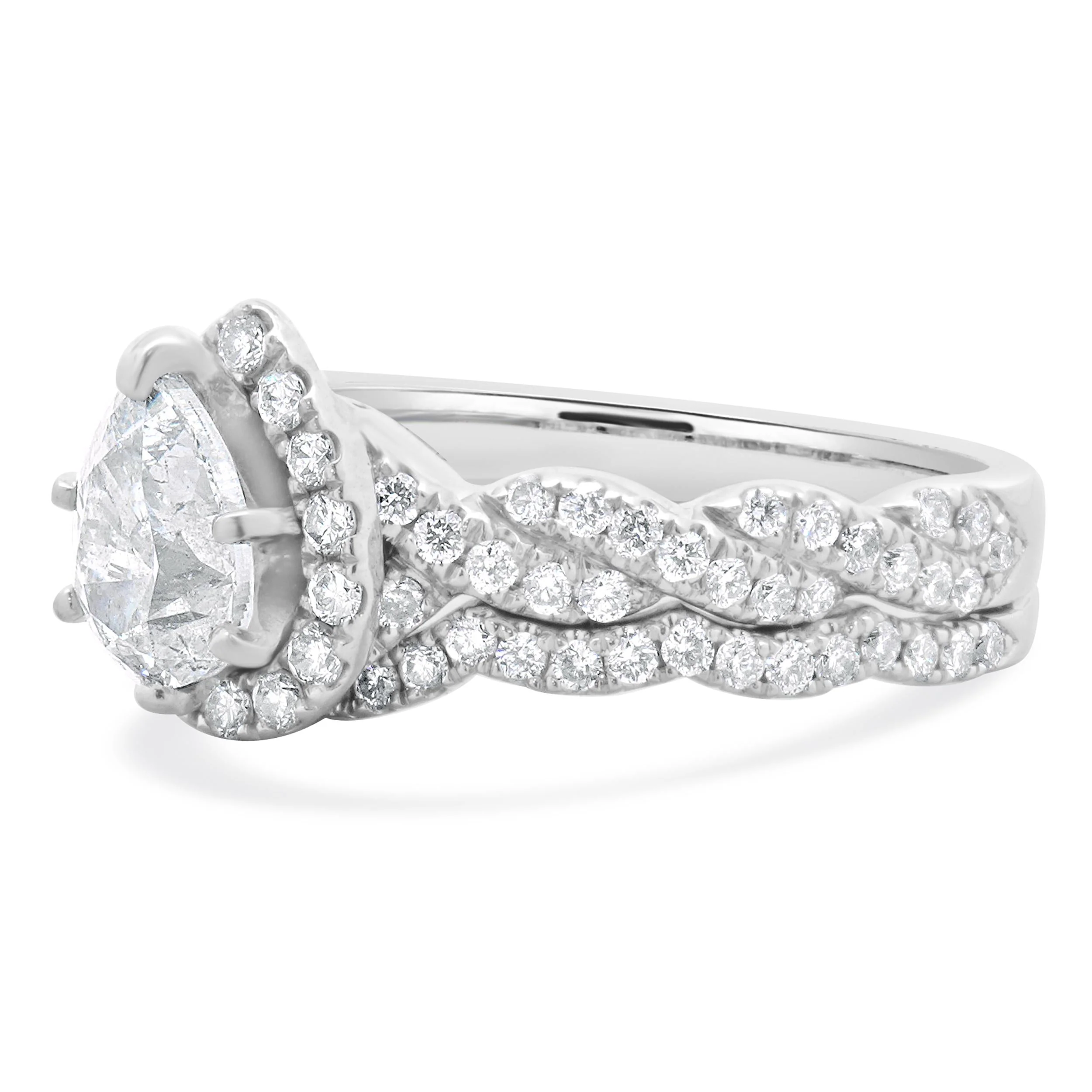 Neil Lane 14 Karat White Gold Pear Cut Diamond Engagement Ring - Image 2
