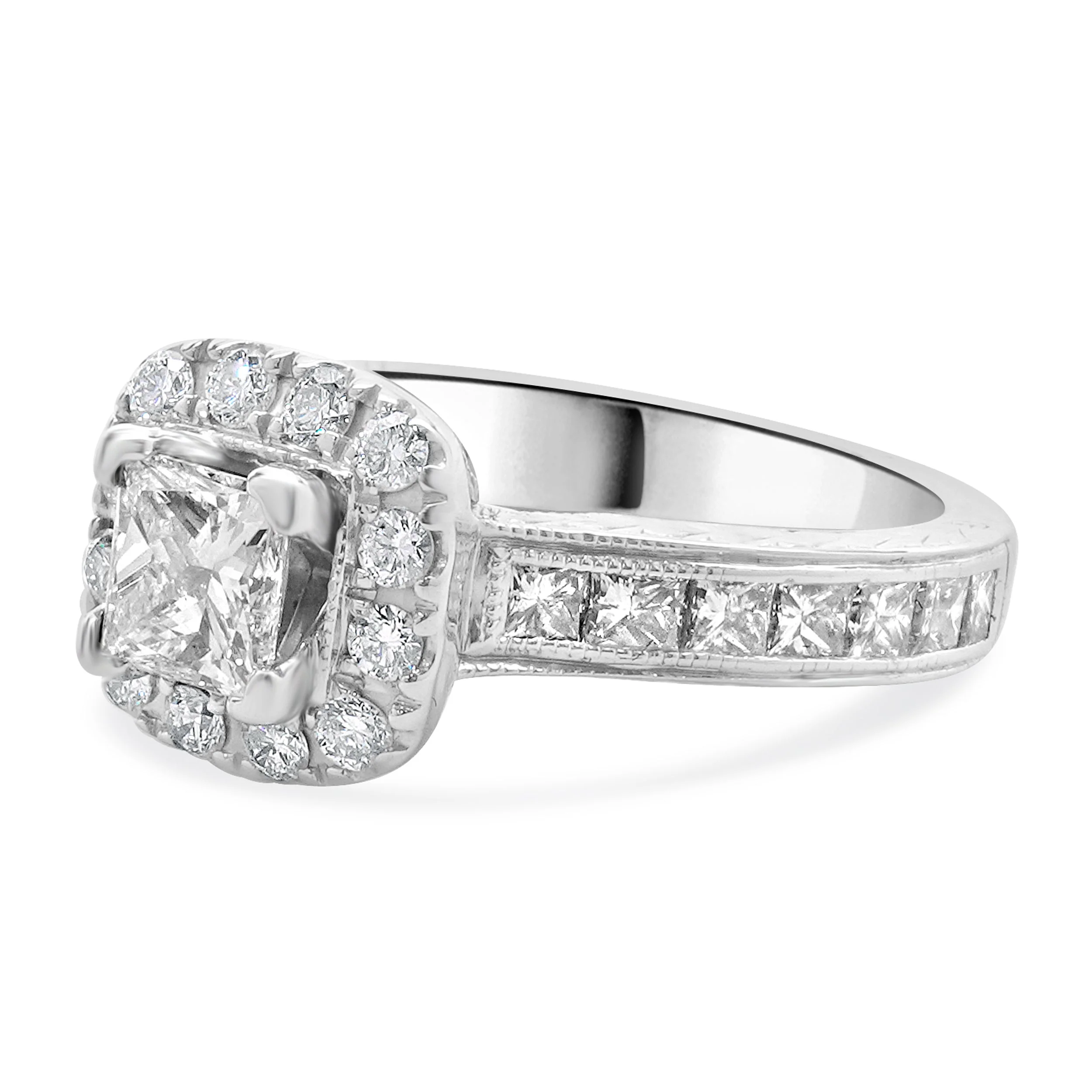 Neil Lane 14 Karat White Gold Princess Cut Diamond Engagement Ring - Image 2