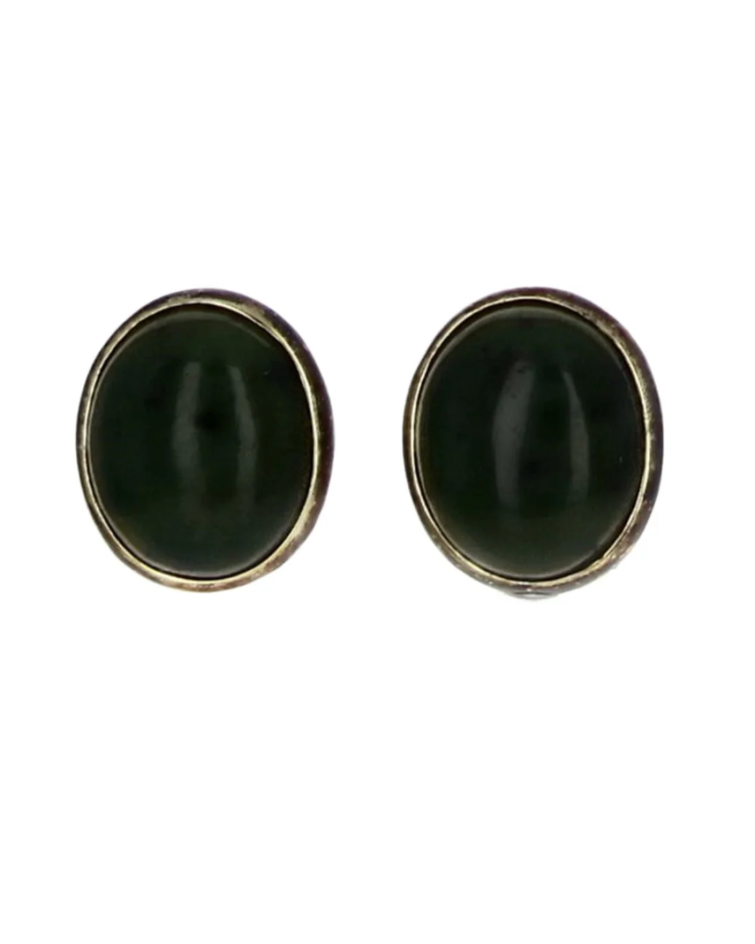 Nephrite Jade Earrings in Sterling Silver - Image 2
