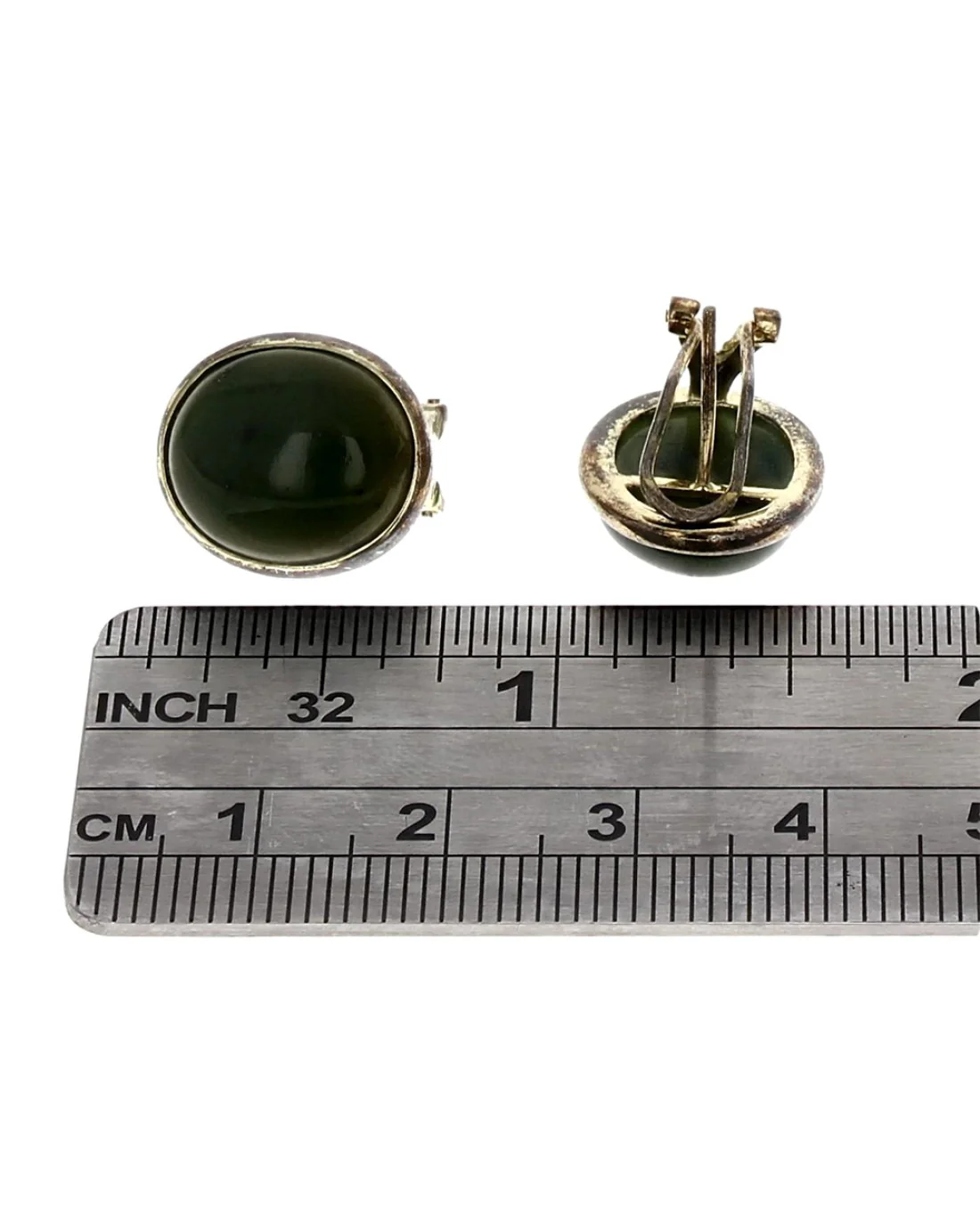 Nephrite Jade Earrings in Sterling Silver - Image 3