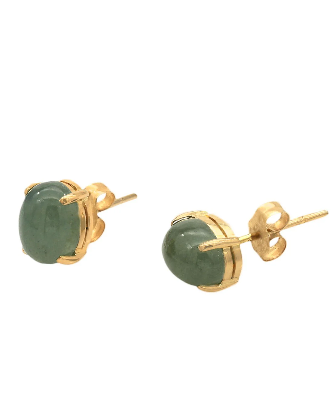 Nephrite Jade Stud Earrings - Image 2