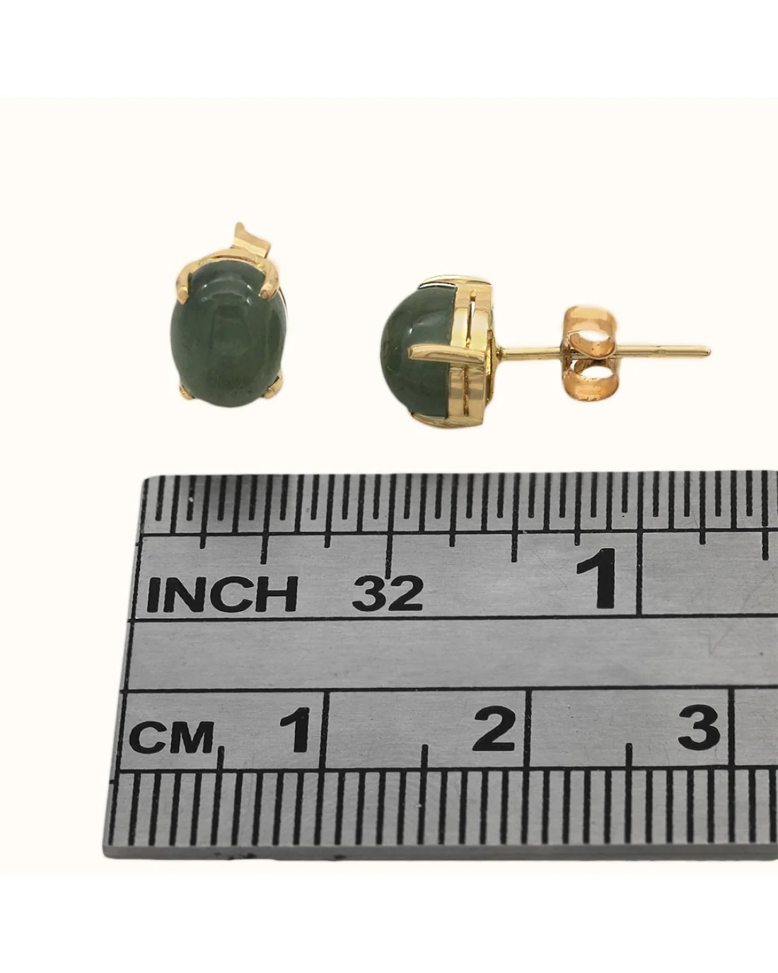 Nephrite Jade Stud Earrings - Image 3