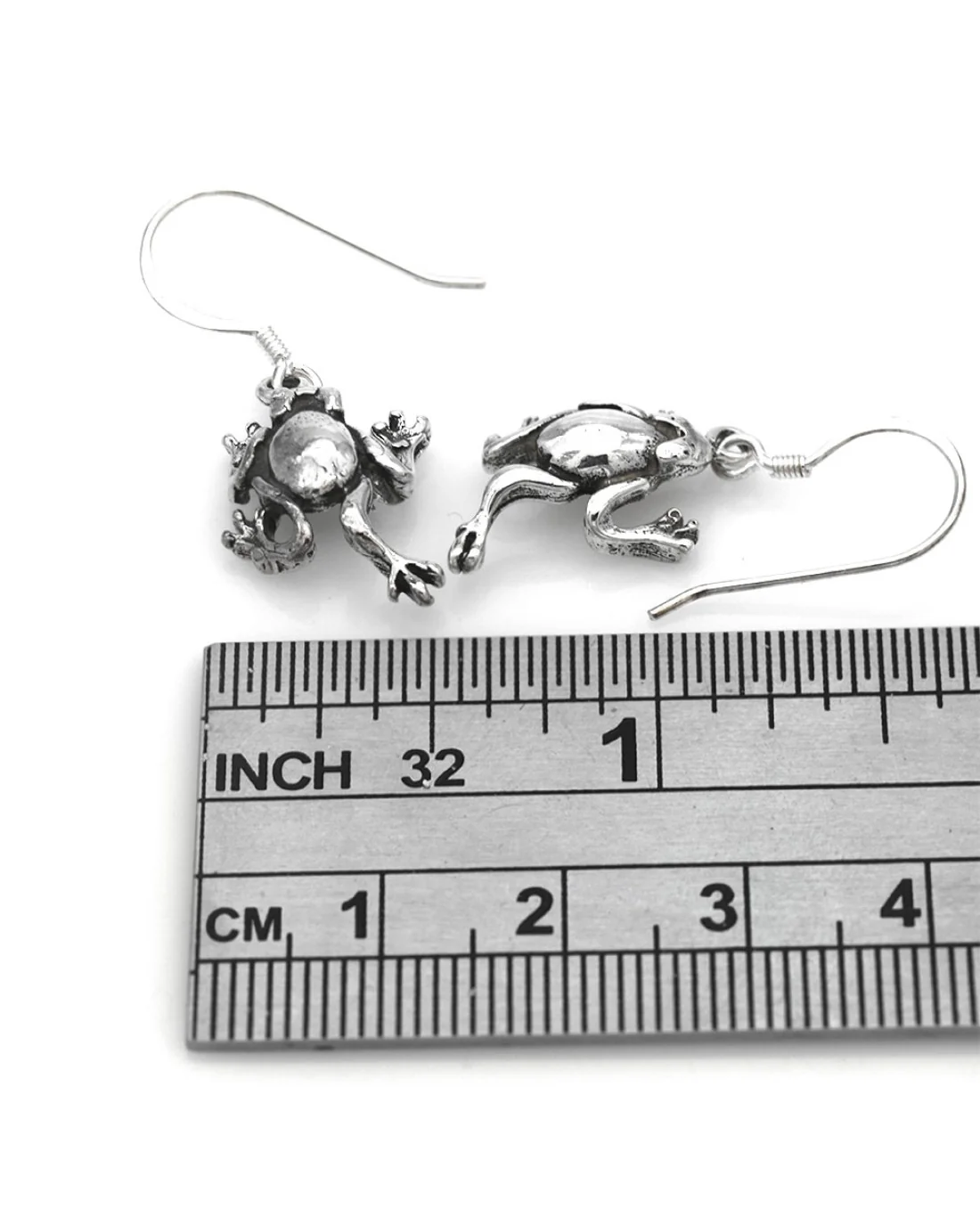 Noah's Ark Frog Earrings in Silver - Image 3