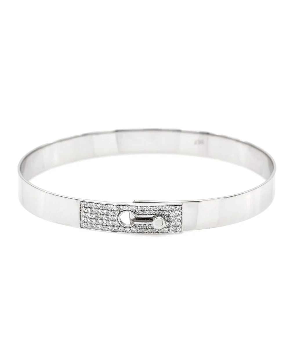 Norman Covan Diamond Pave Key Hole Bangle Bracelet - Image 2