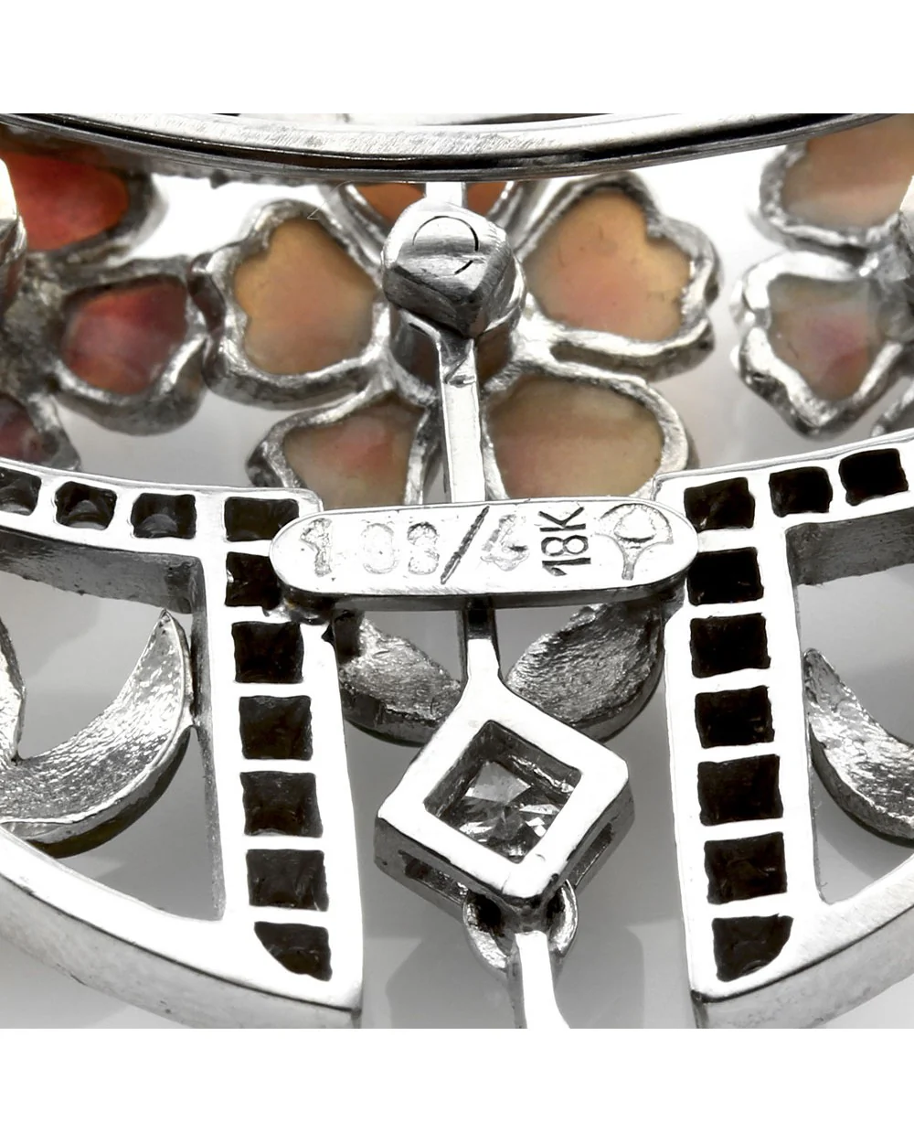 Nouveau 1910 Artic Collection Enamel & Diamond Pin/ Pendant in 18K White Gold - Image 2