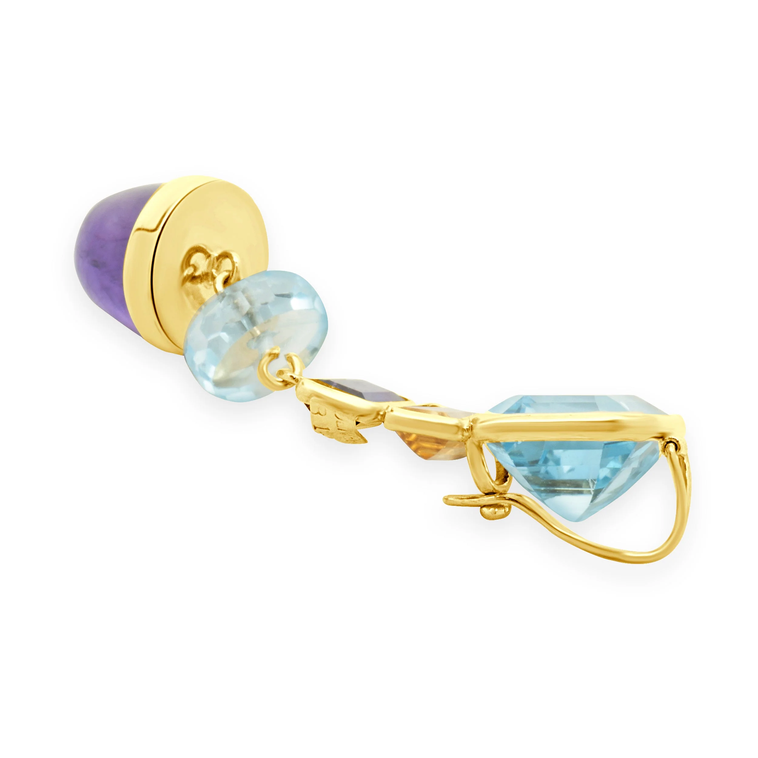 Oliver B 14 Karat Yellow Gold Multi Gemstone Drop Pendant - Image 3