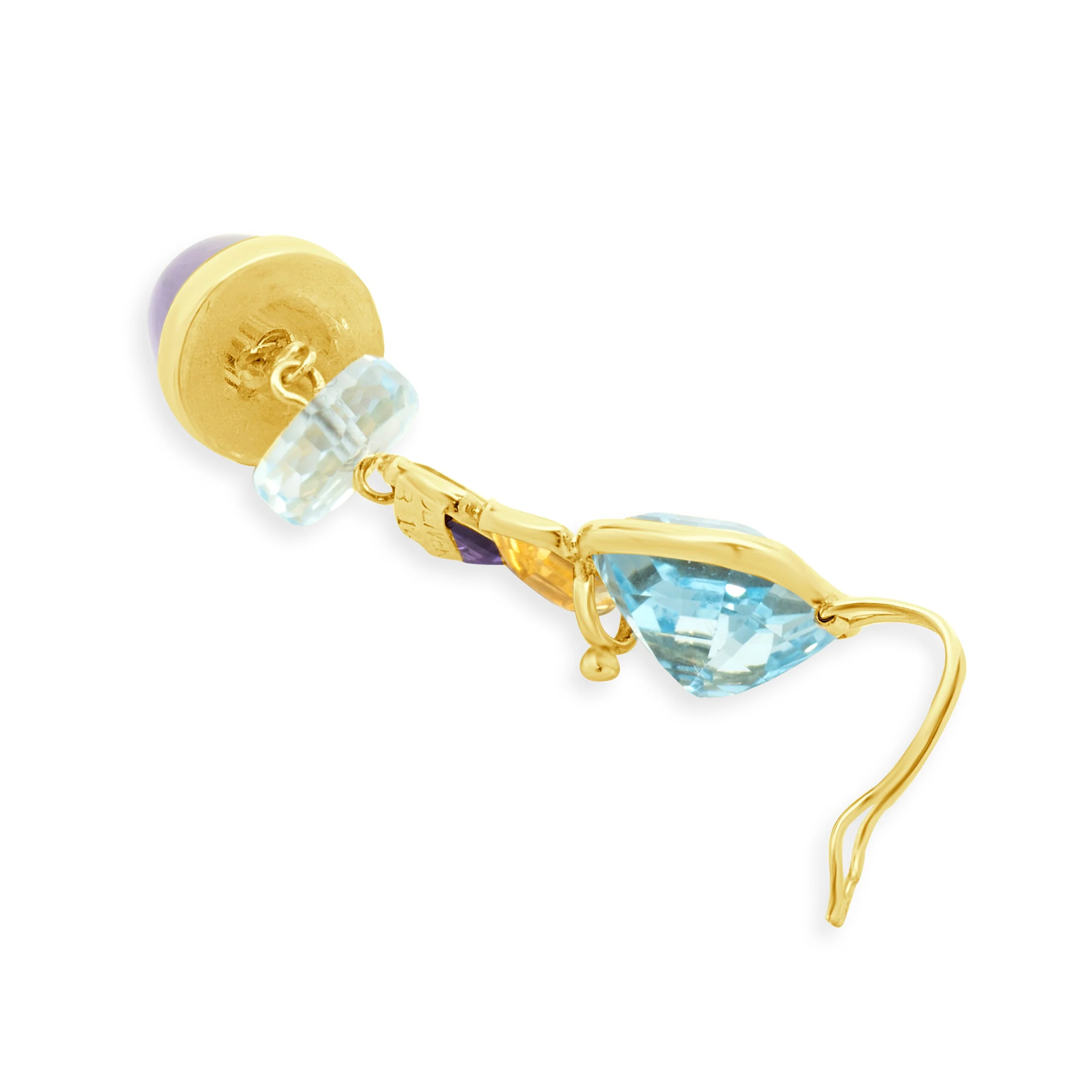 Oliver B 14 Karat Yellow Gold Multi Gemstone Drop Pendant - Image 4