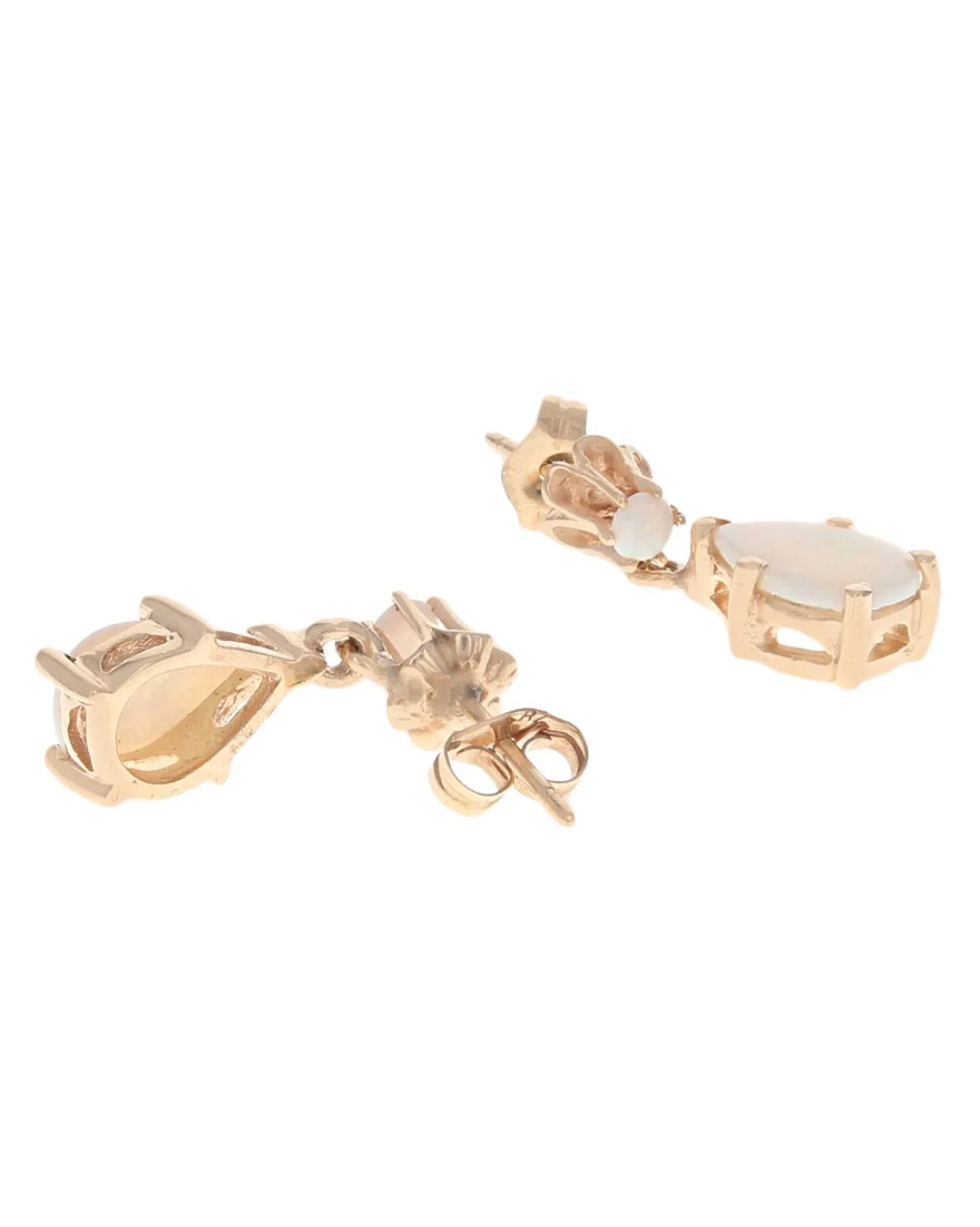 Opal Dangle Earrings in Yellow Gold - Image 2